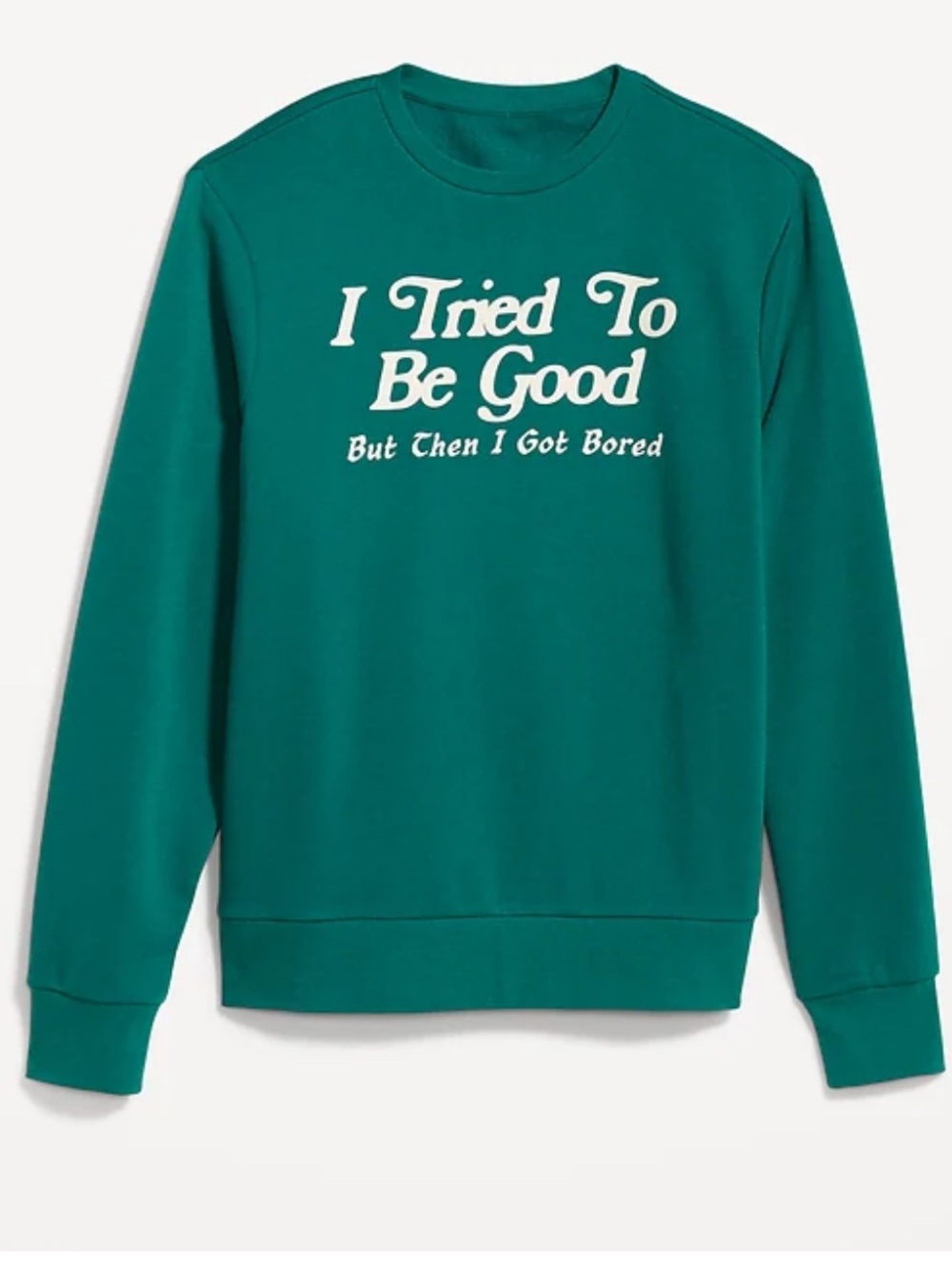 Old Navy Men’s Teal Crewneck Sweatshirt with White Graphic